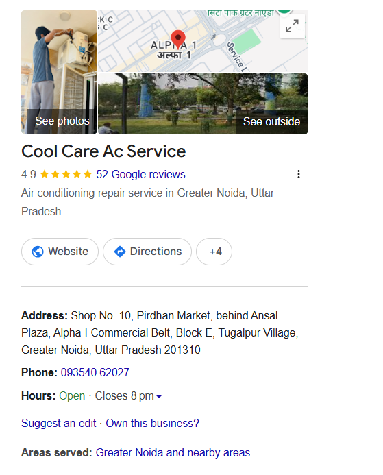 Cool Care AC Service Google Business Profile